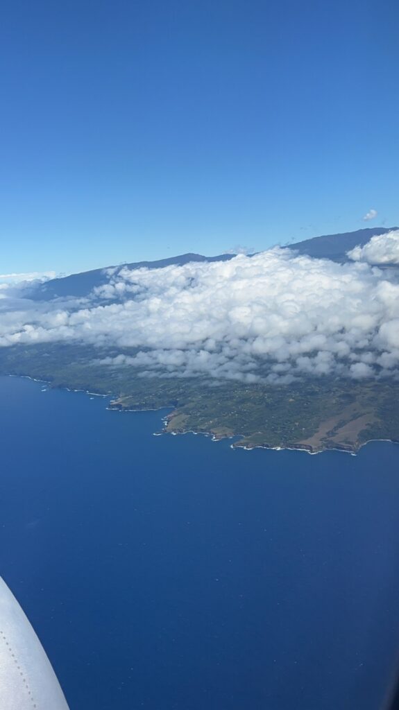 View of maui from the airplane. Maui- A complete 7 day itinerary.