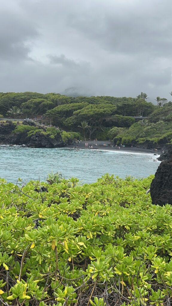 Alternate view of Waiʻānapanapa State Park, black sand beach. Road to Hana-What you need to know